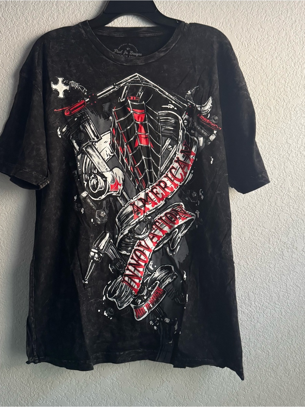 Paul Jr Designs American Tradition Black Graphic Tee XL